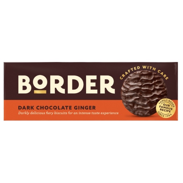 Dark Chocolate Ginger Border Biscuits Box 150g
